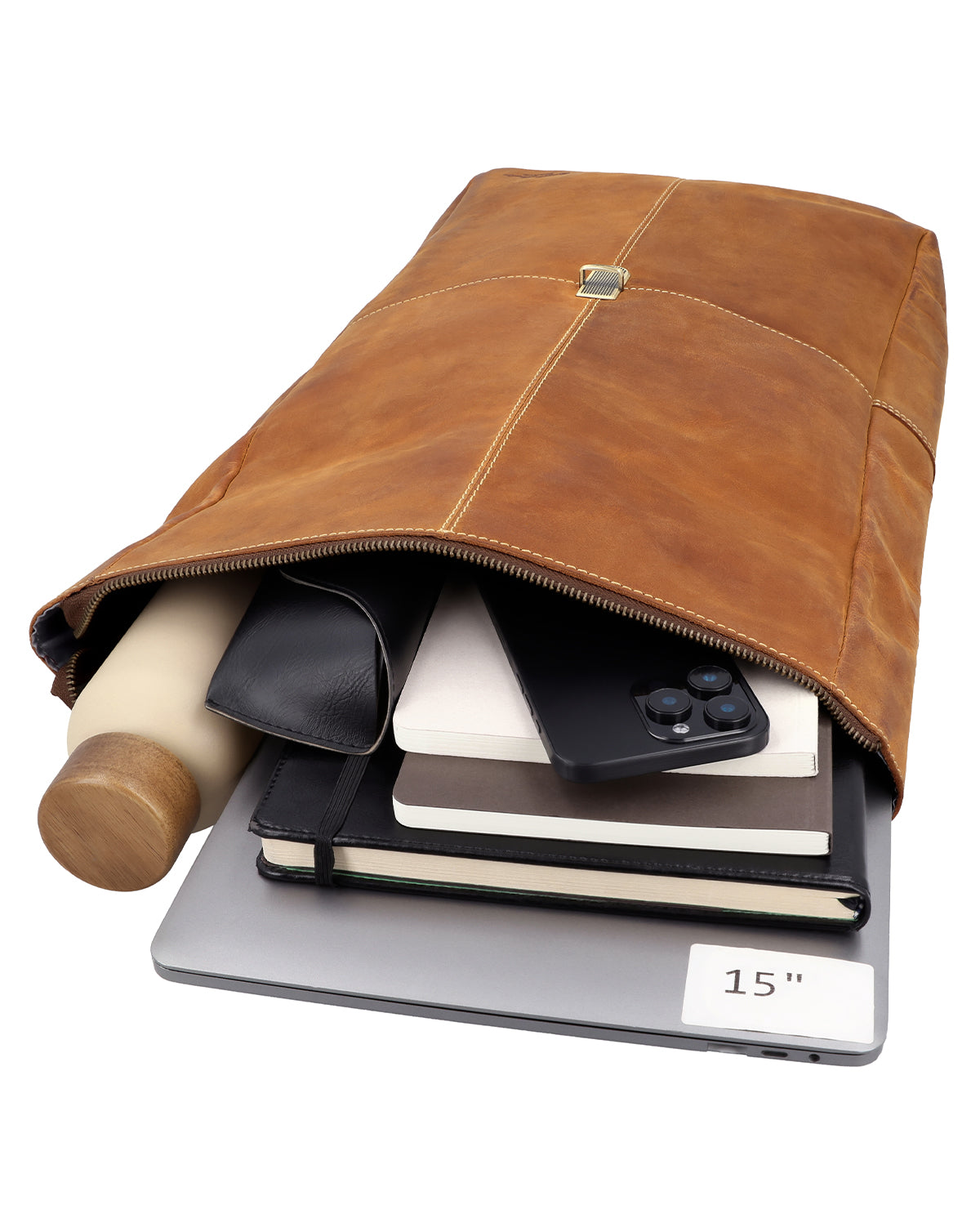 Courier backpack “Henning” made of leather at Gusti Leder.de