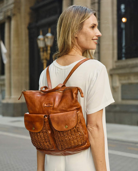 Knapsack For Women Genuine Leather Women Backpack Rucksack Vintage